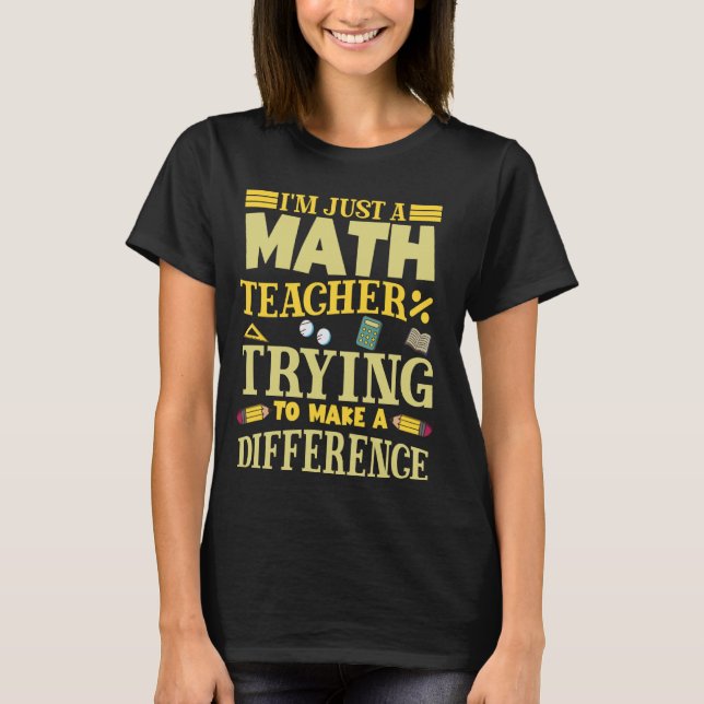 Math Teacher School T Shirt (Framsida)