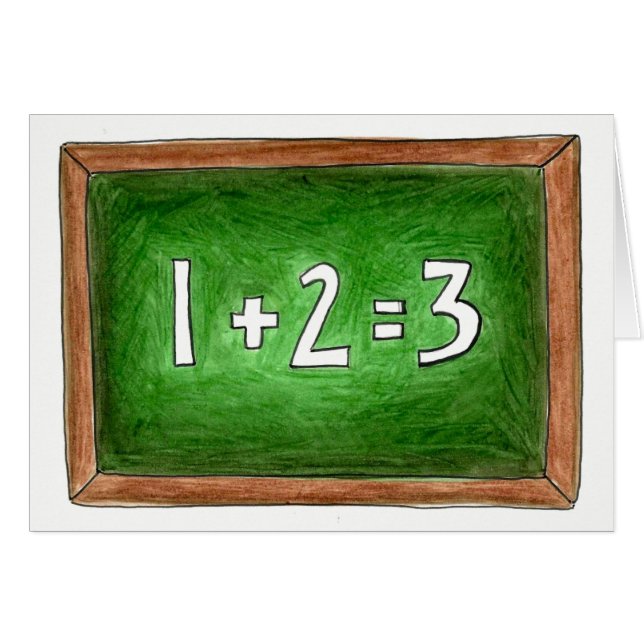 Math Teacher Slate Chalkboard School Classroom Hälsningskort (Framsidan Horizontal)