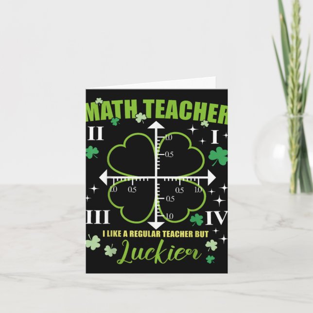 Math Teacher som Regular Luckier St. Patricks Day Kort (Framsida)