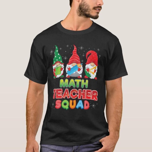Math Teacher Squad jul Gnomes Gnome Sweater T Shirt (Framsida)