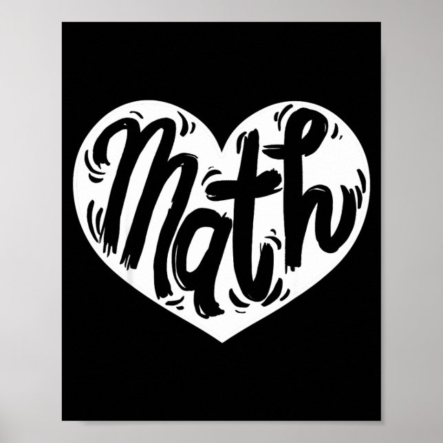 Math Teacher Student Love Valentine's Day  Poster (Framsidan)