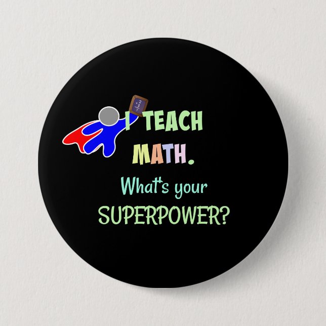 Math Teacher, superhjälte Knapp (Framsida)