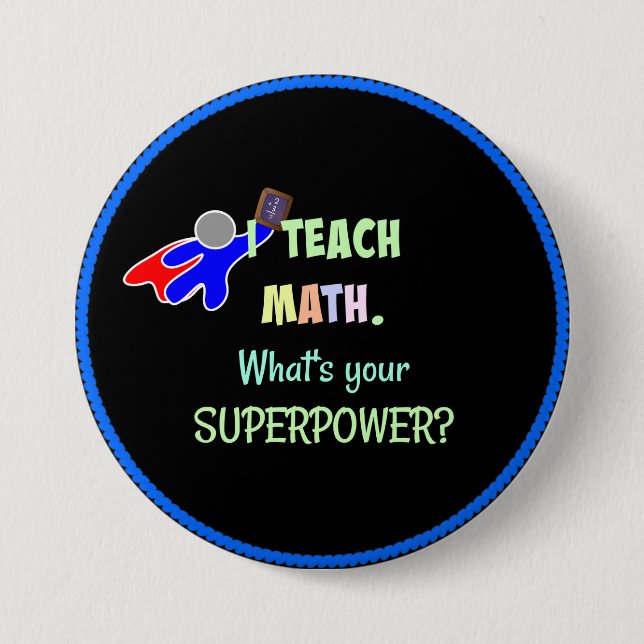 Math Teacher, superhjälte Knapp (Framsida)