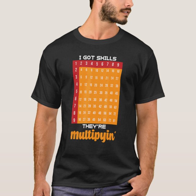 Math Teacher T- I Har Skills Theyre Multiplyin T Shirt (Framsida)