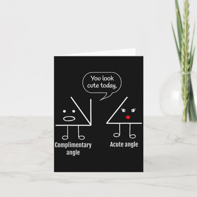 Math Teacher Tee - Complimentary Acute Angle  Kort (Framsida)
