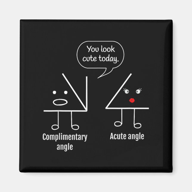 Math Teacher Tee - Complimentary Acute Angle  Magnet (Framsidan)