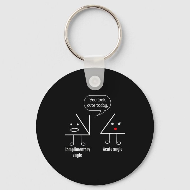 Math Teacher Tee - Complimentary Acute Angle  Nyckelring (Framsida)