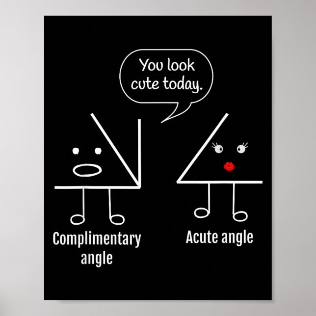 Math Teacher Tee - Complimentary Acute Angle  Poster (Framsidan)