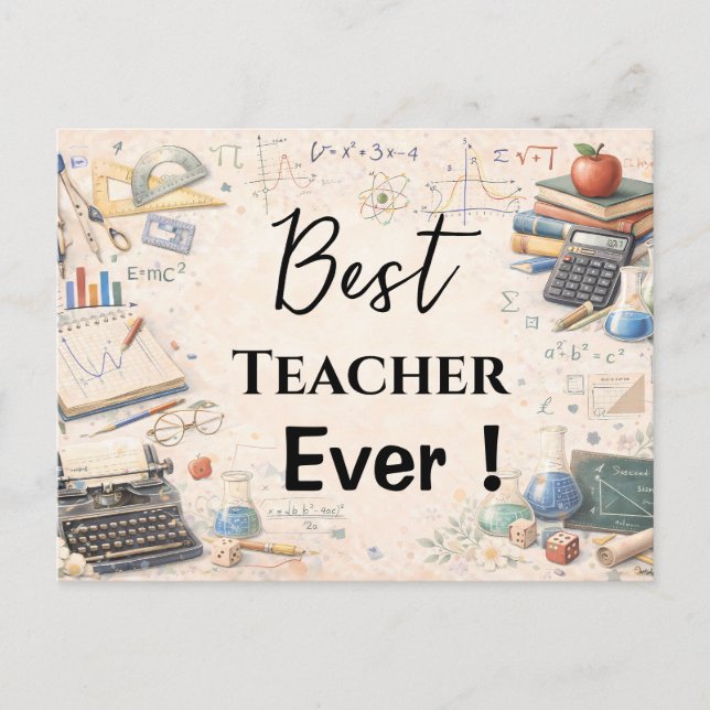 Math Teacher Thank You Gifts | End of School Year Vykort (Framsida)