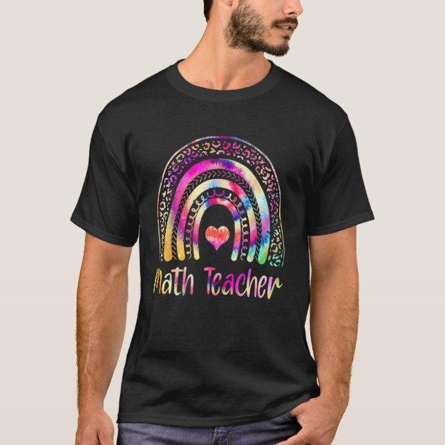 Math Teacher Tie Dye Rainbow Math är min Sylt bak. T Shirt (Framsida)