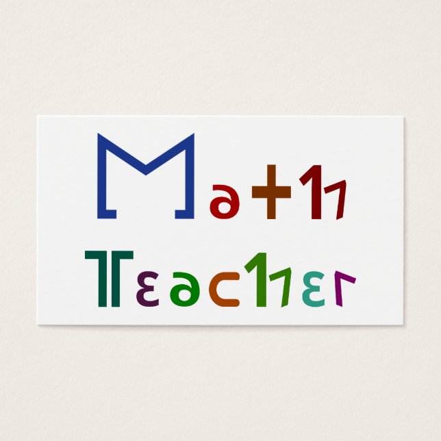 Math Teacher Visitkort (Framsidan)