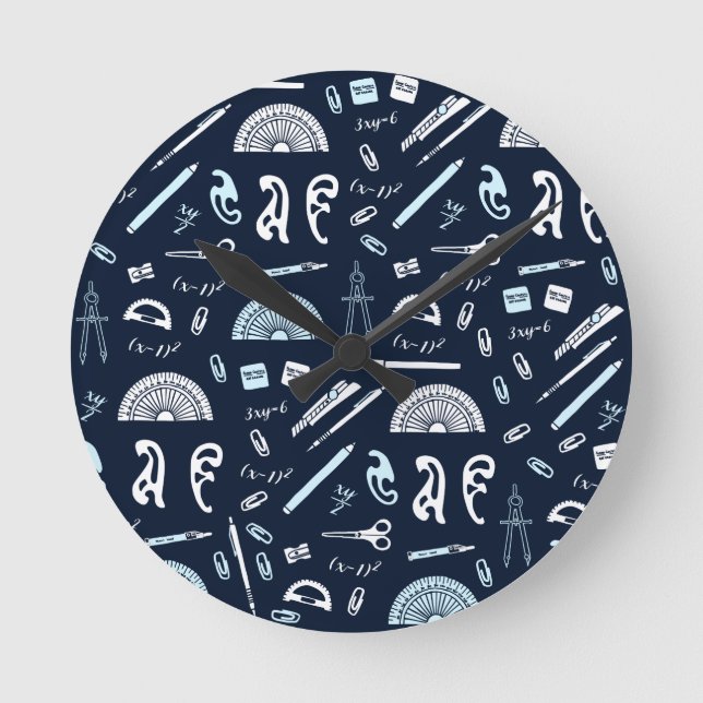 Math Teacher Wall Clock Rund Klocka (Framsida)