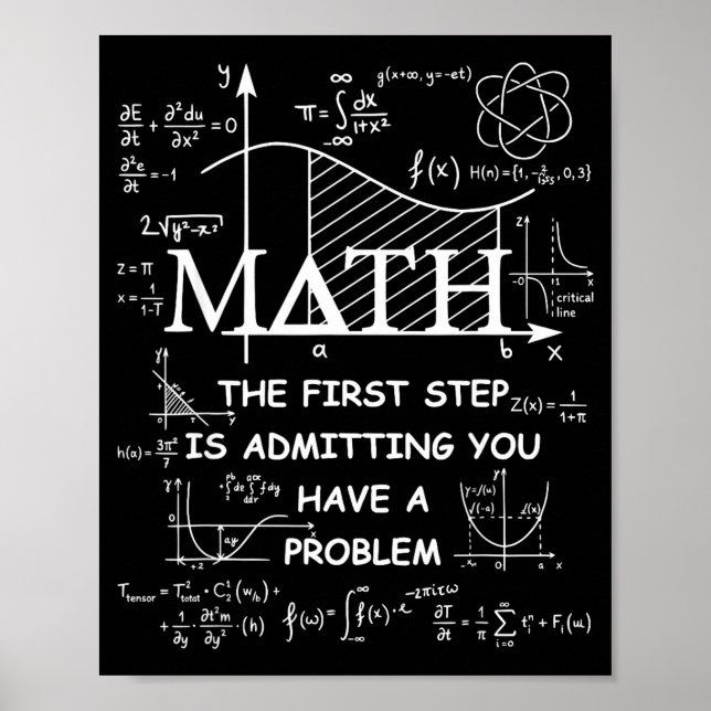 Math the first step is admitting have a problem poster (Framsidan)