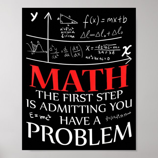 Math The First Step Is Admitting You Have A Proble Poster (Framsidan)