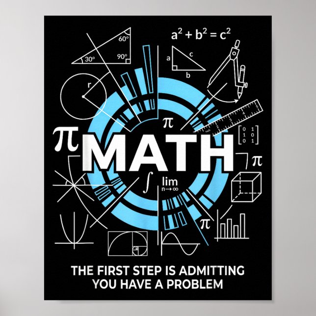 Math The First Step Is Admitting You Have A Proble Poster (Framsidan)