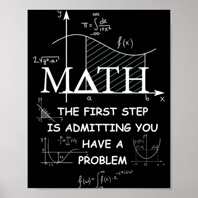 Math The First Step Is Admitting You Have A Proble Poster (Framsidan)