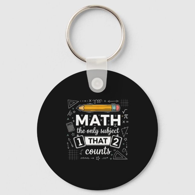Math The Only Subject That Counts Funny Math Teach Nyckelring (Framsida)