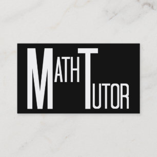 Math Tutor Black and White Visitkort