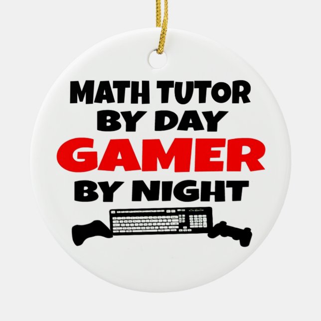 Math Tutor Gamer Julgransprydnad Keramik (Framsidan)