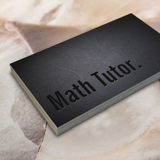 Math Tutor Minimalist Professionell Black Visitkort (Skapare uppladdad)
