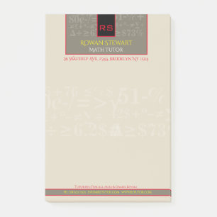 Math Tutor Notes Post-it Block