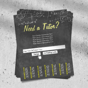 Math Tutor Professionell Chalkboard Search Pub Flygblad