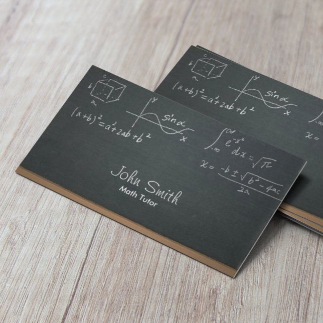 Math Tutor Professionell Chalkboard Visitkort (Skapare uppladdad)