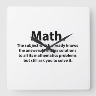 Math Typography Funny Math Fyrkantig Klocka
