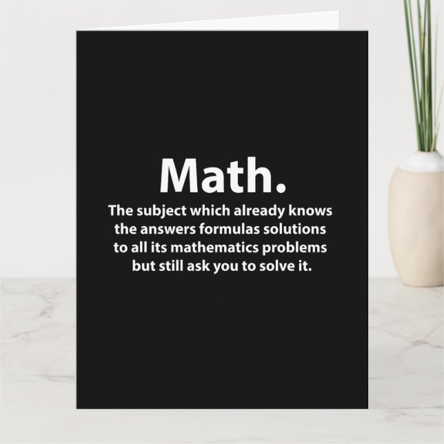 Math Typography Funny Math Hälsning Kort (Framsida)
