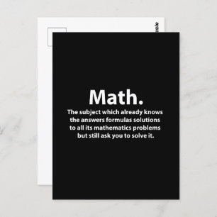 Math Typography Funny Math Vykort