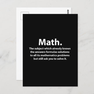 Math Typography Funny Math Vykort