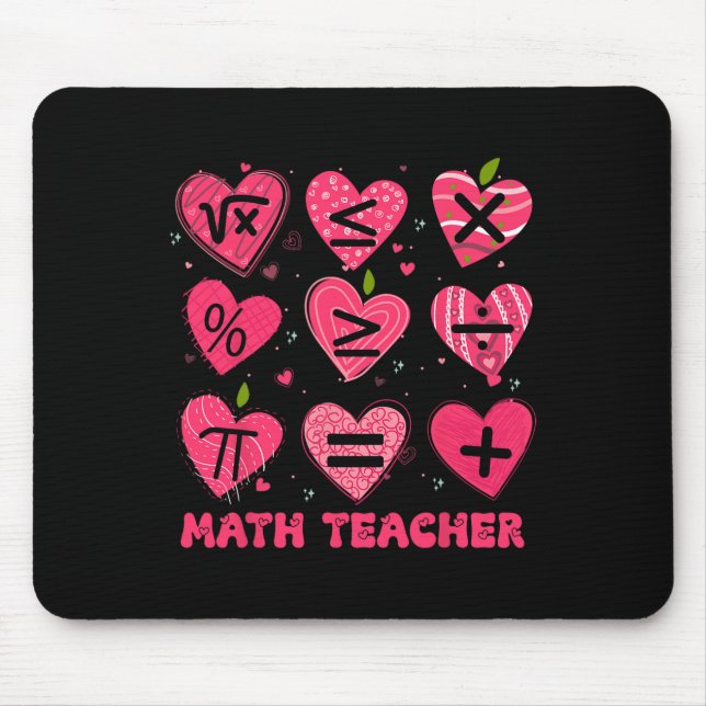 Math Valentine Day Lärare Math Symboler Aritmetik Musmatta (Framsidan)