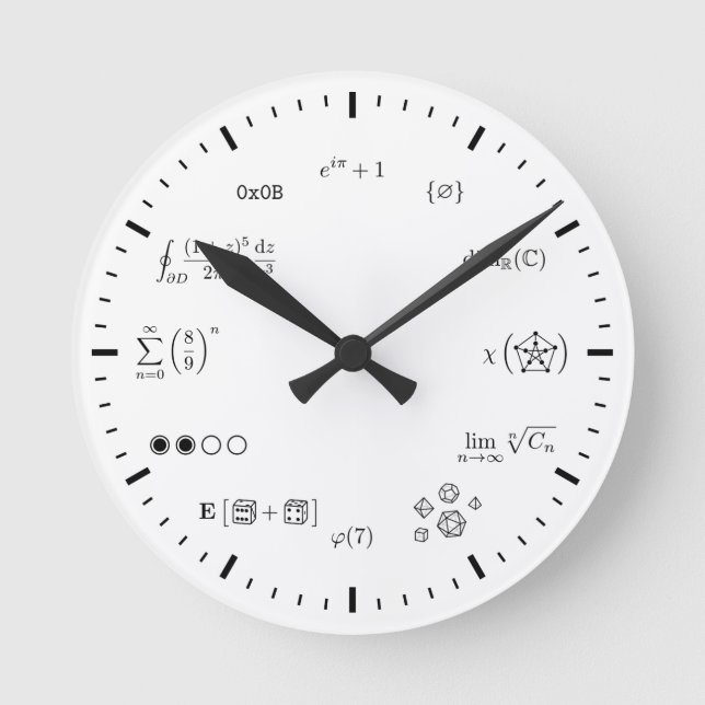 Math Wall Clock (medel) Rund Klocka (Framsida)