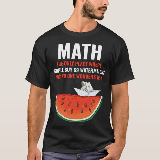Math Watermelons Funny Math crazy banana  T Shirt (Framsida)