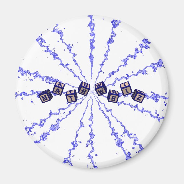 Math Whiz leksak block i blått Magnet (Framsidan)