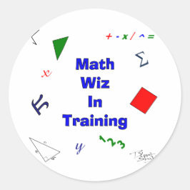 Math Wiz i träning Runt Klistermärke