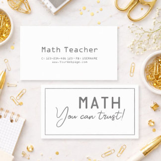 Math you can trust math teacher private lessons visitkort