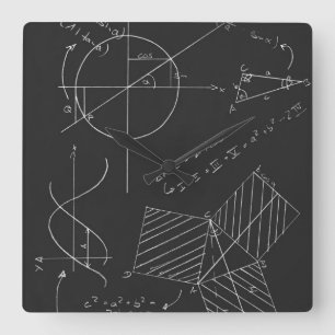 Mathblackboard Fyrkantig Klocka