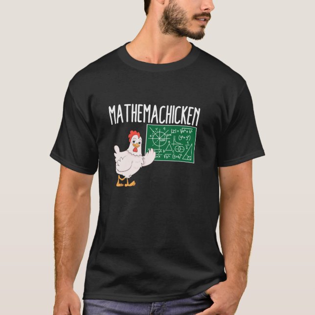 Mathemachicken Funny Teacher Math Chicken T Shirt (Framsida)