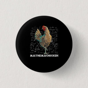 Mathemachicken I Kärlek Chicken Funny Math Älskare Knapp