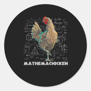 Mathemachicken I Kärlek Chicken Funny Math Älskare Runt Klistermärke
