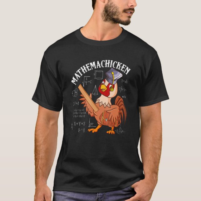 Mathemachicken Lärare Math Älskare Kyckling T Shirt (Framsida)