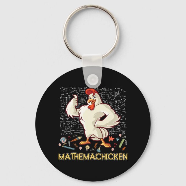 Mathemachicken Math Älskare Funny Chicken Nyckelring (Framsida)