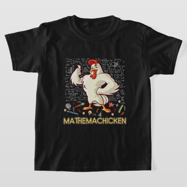 Mathemachicken Math Älskare Funny Chicken T Shirt (Laydown)