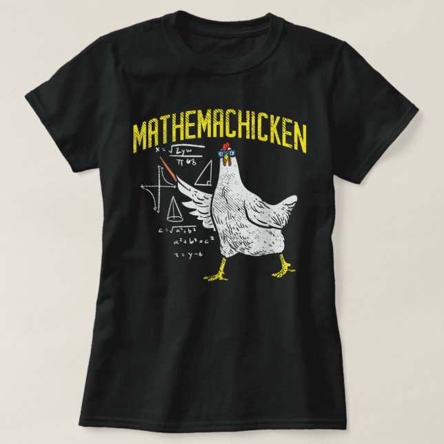 Mathemachicken Math Nerd Algebra Teacher Chicken T Shirt (Design framsida)