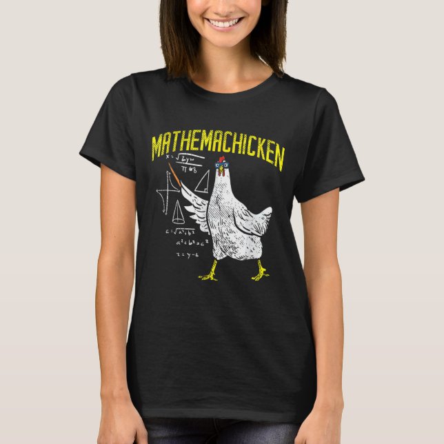 Mathemachicken Math nörd Algebra Lärare Kyckling T Shirt (Framsida)