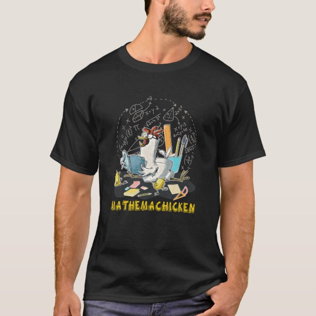 Mathemachicken Teacher Math Älskare Funny Chicken T Shirt (Framsida)