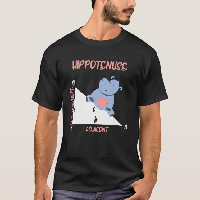 Mathematician Hippotenuse Hippo Triangle T Shirt (Framsida)