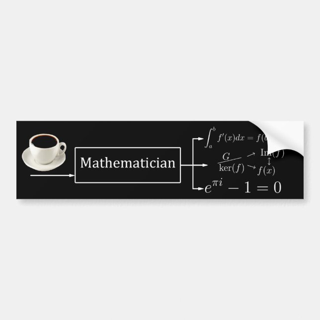 Mathematicianmaskin (svarten) bildekal (Framsidan)