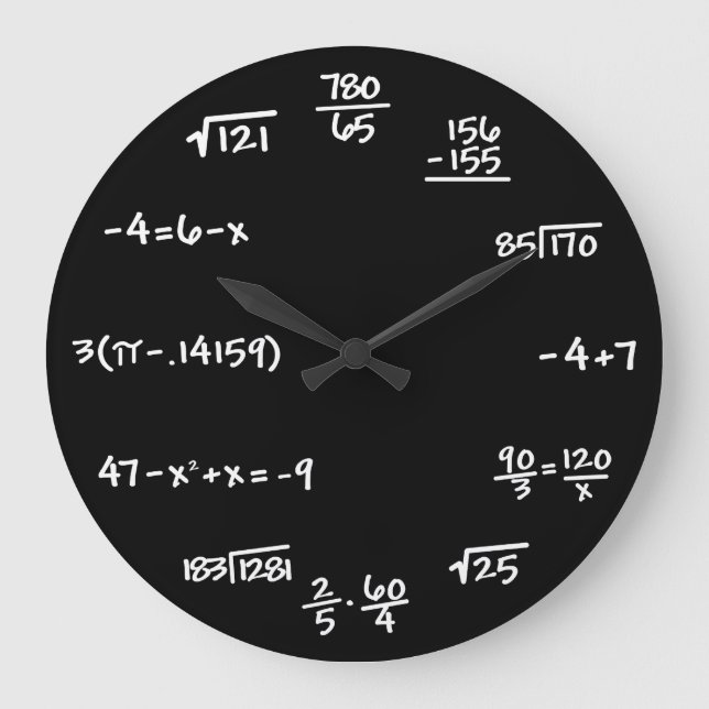 Mathematics Chalkboard Clock - Matematiker Stor Klocka (Framsida)